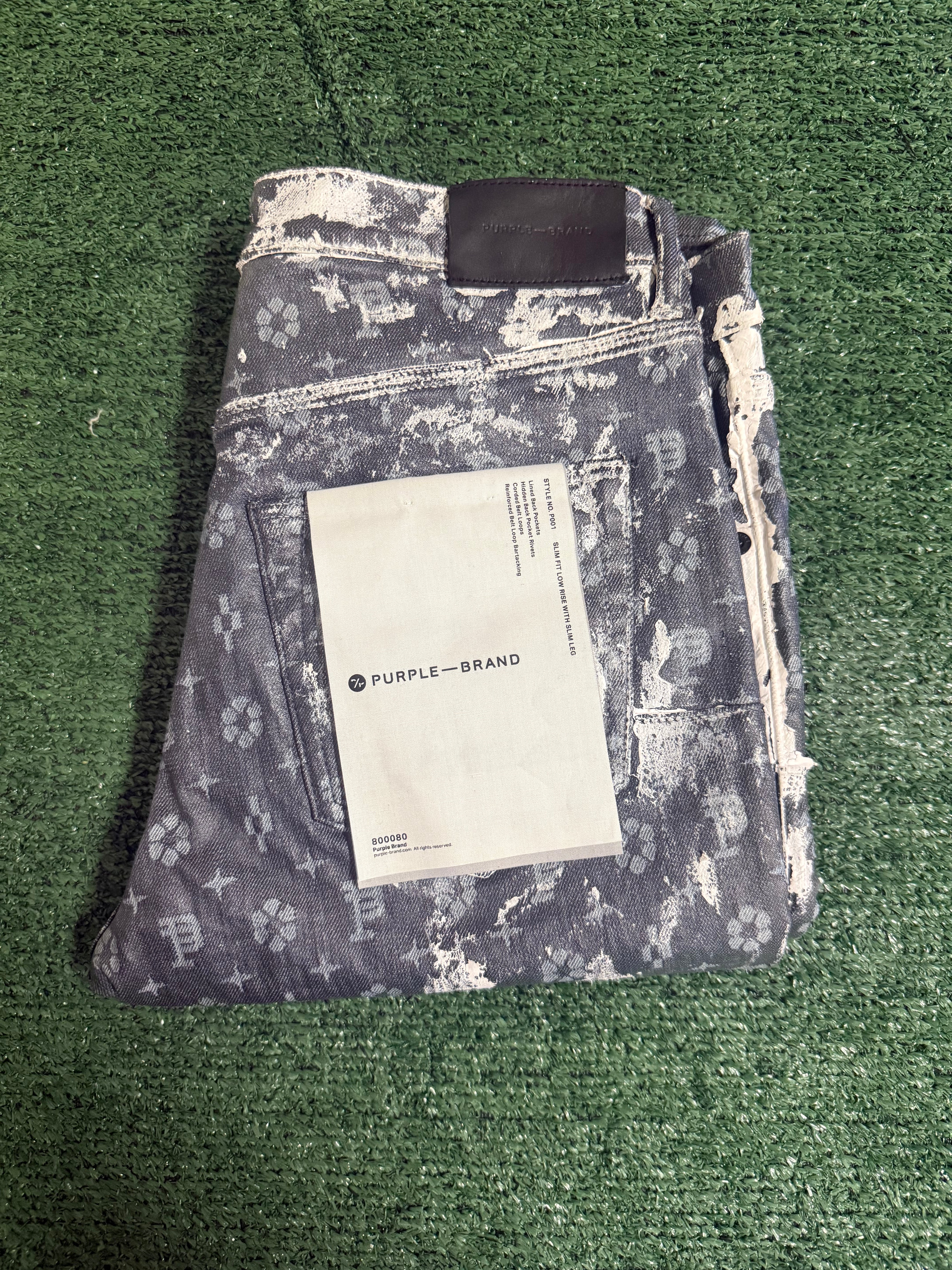 PURPLE ALL OVER PRINT WAX GREY P001